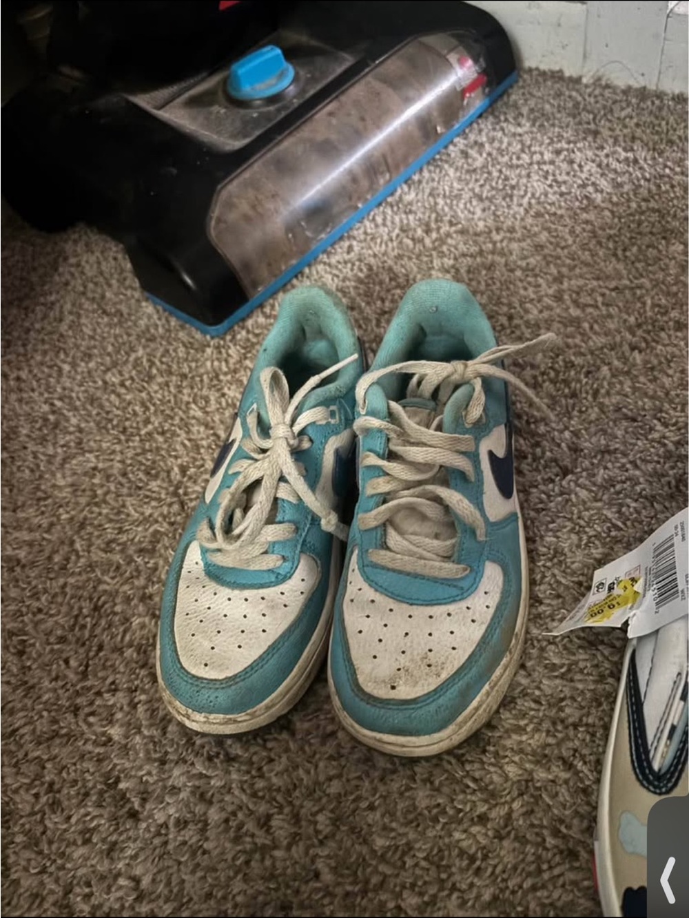 Nike Kids Teal and White Low-Top Sneakers